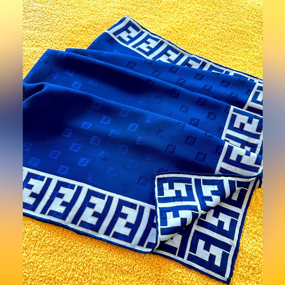 Fendi silk scarf zucca print. Very good condition. No issues.